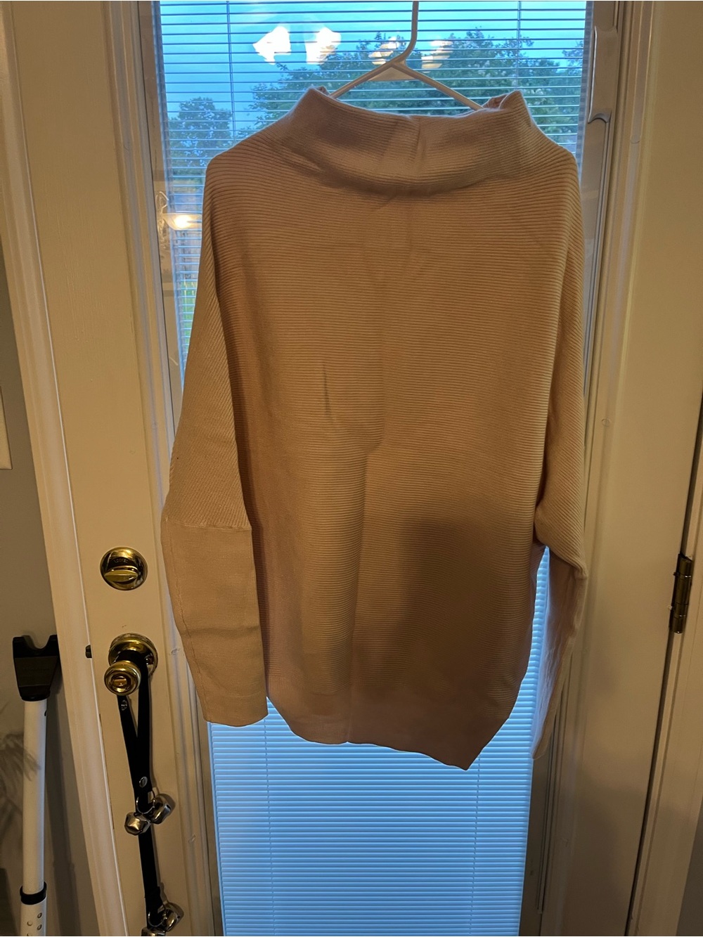 Bluivy Cream Turtleneck Ribbed Knit Sweater
